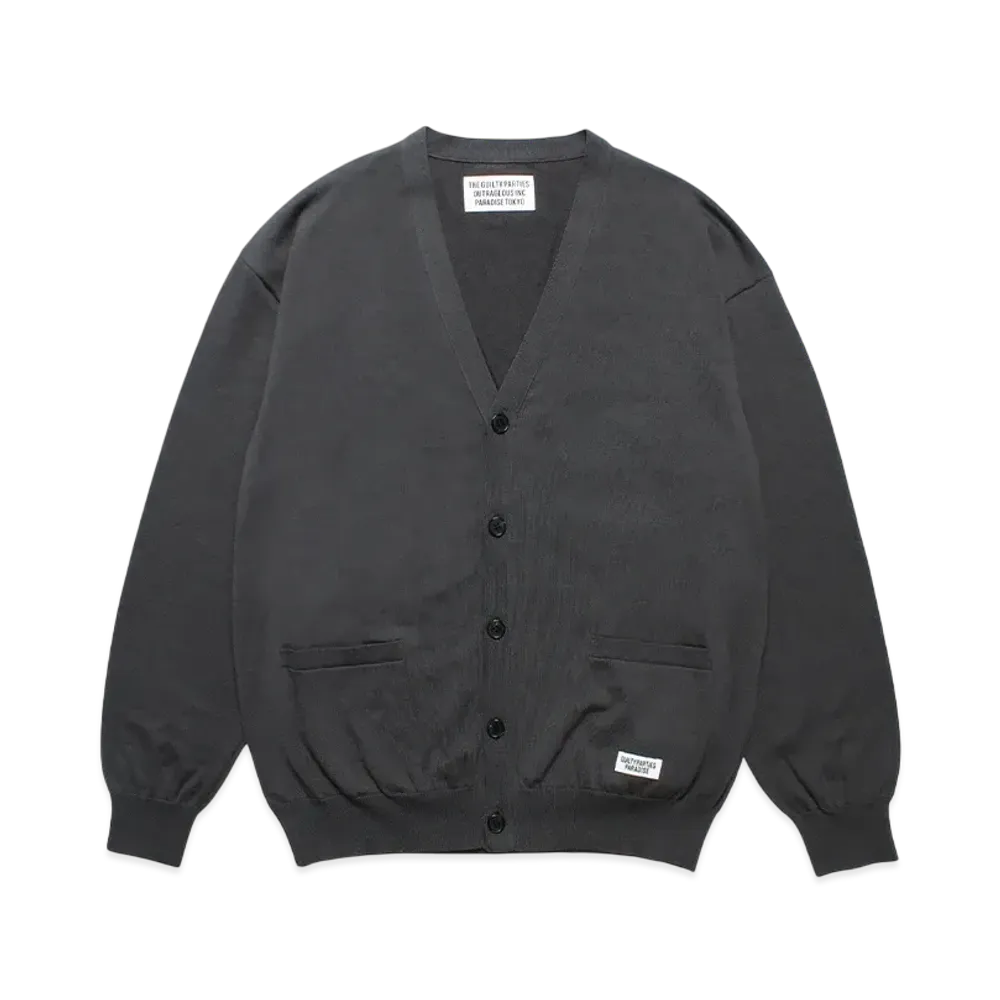 WACKO MARIA Cotton Knit Cardigan "Chacoal"