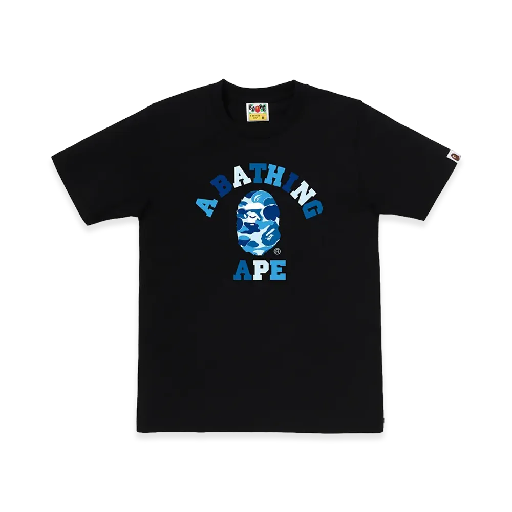 A BATHING APE Women's ABC Camo College Tee "Black/Blue"
