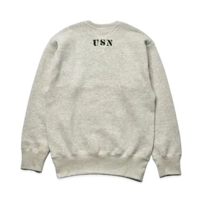 THE REAL McCOY'S Usn Crewneck Sweatshirt "Snow Grey"
