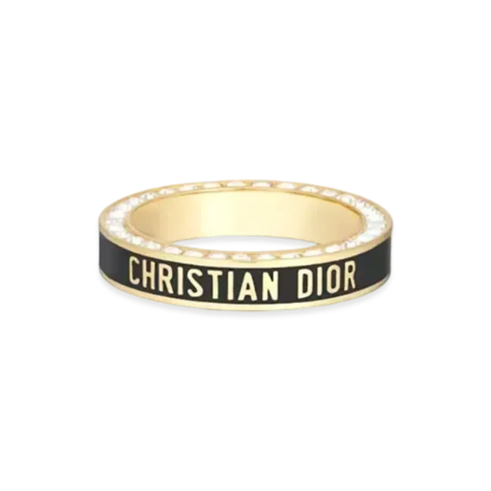 Dior Night Code Ring Finish Metal with Crystals and Lacquer "Gold/Black/White"
