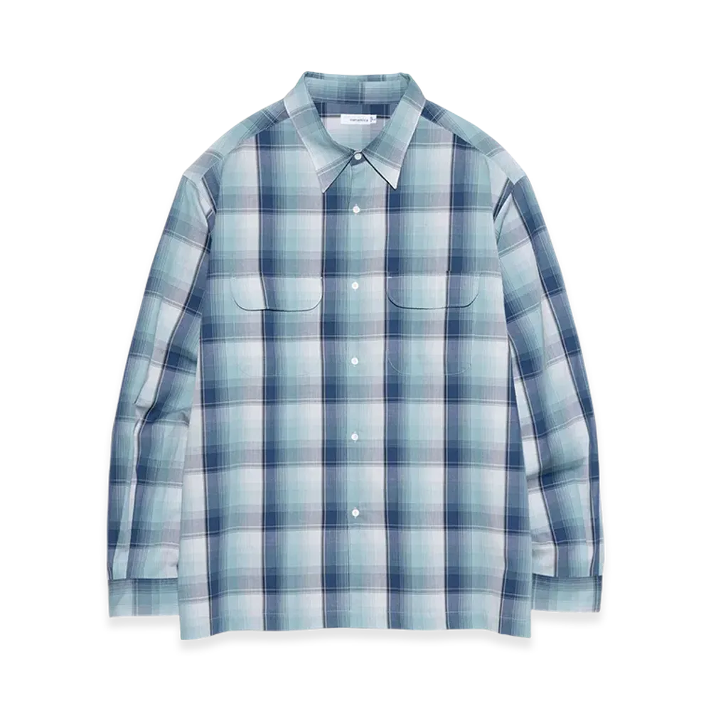 nanamica Regular Collar Pique Shirt "Navy/Mint"