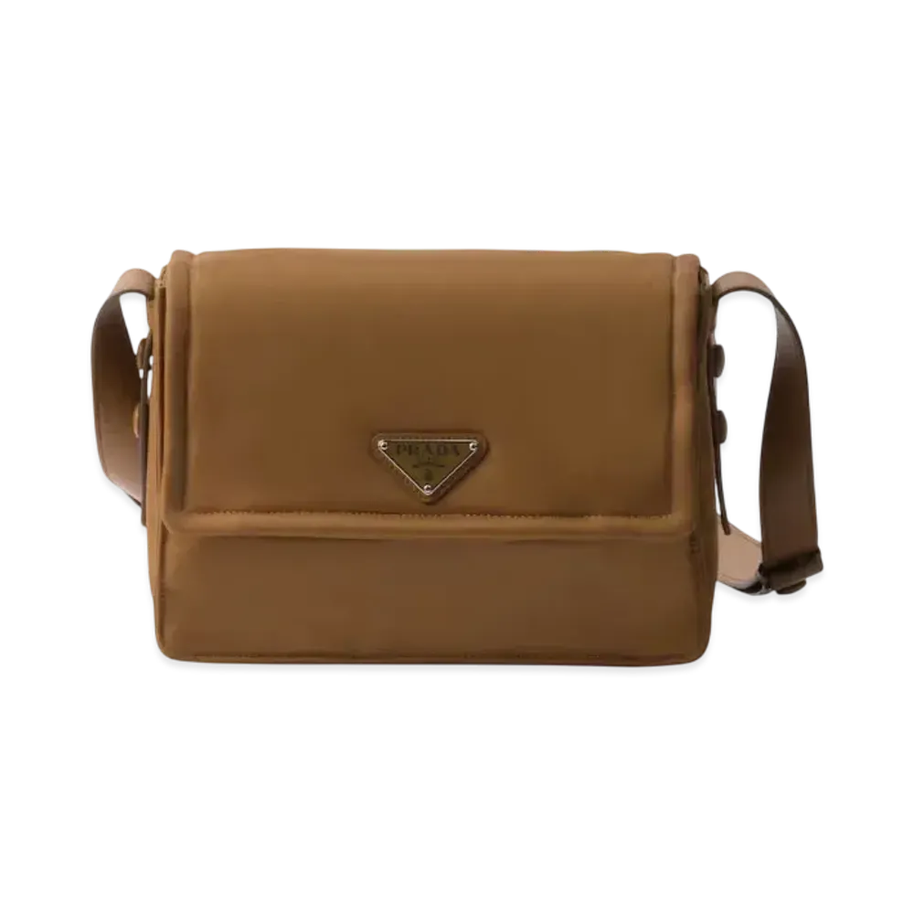 PRADA Small Padded Re-Nylon Shoulder Bag "Brandy"