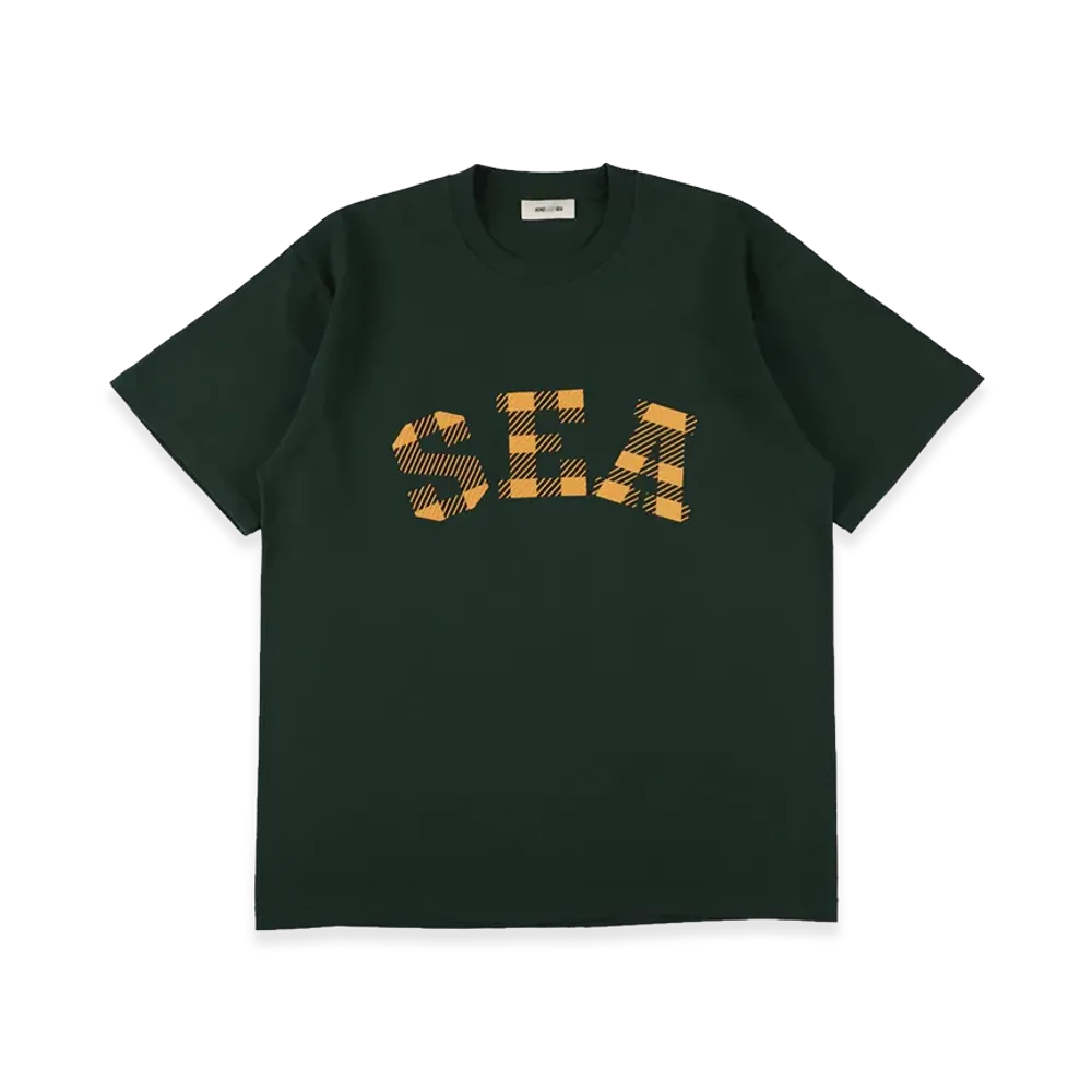 WIND AND SEA Plaid Logo S/S Tee "Green"