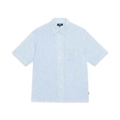 Stussy Boxy Flat Hem Shirt Crinkled "Blue Check"