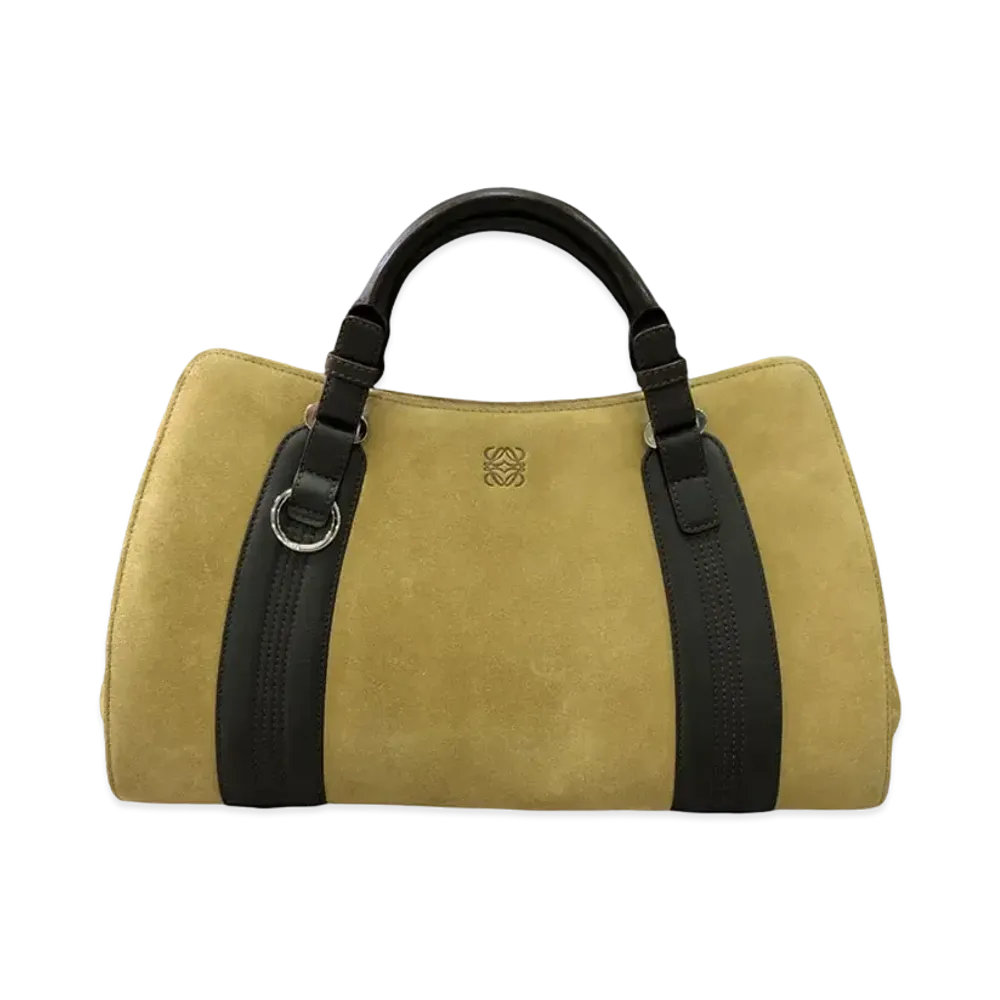 LOEWE Anagram Suede Handbag "Beige"