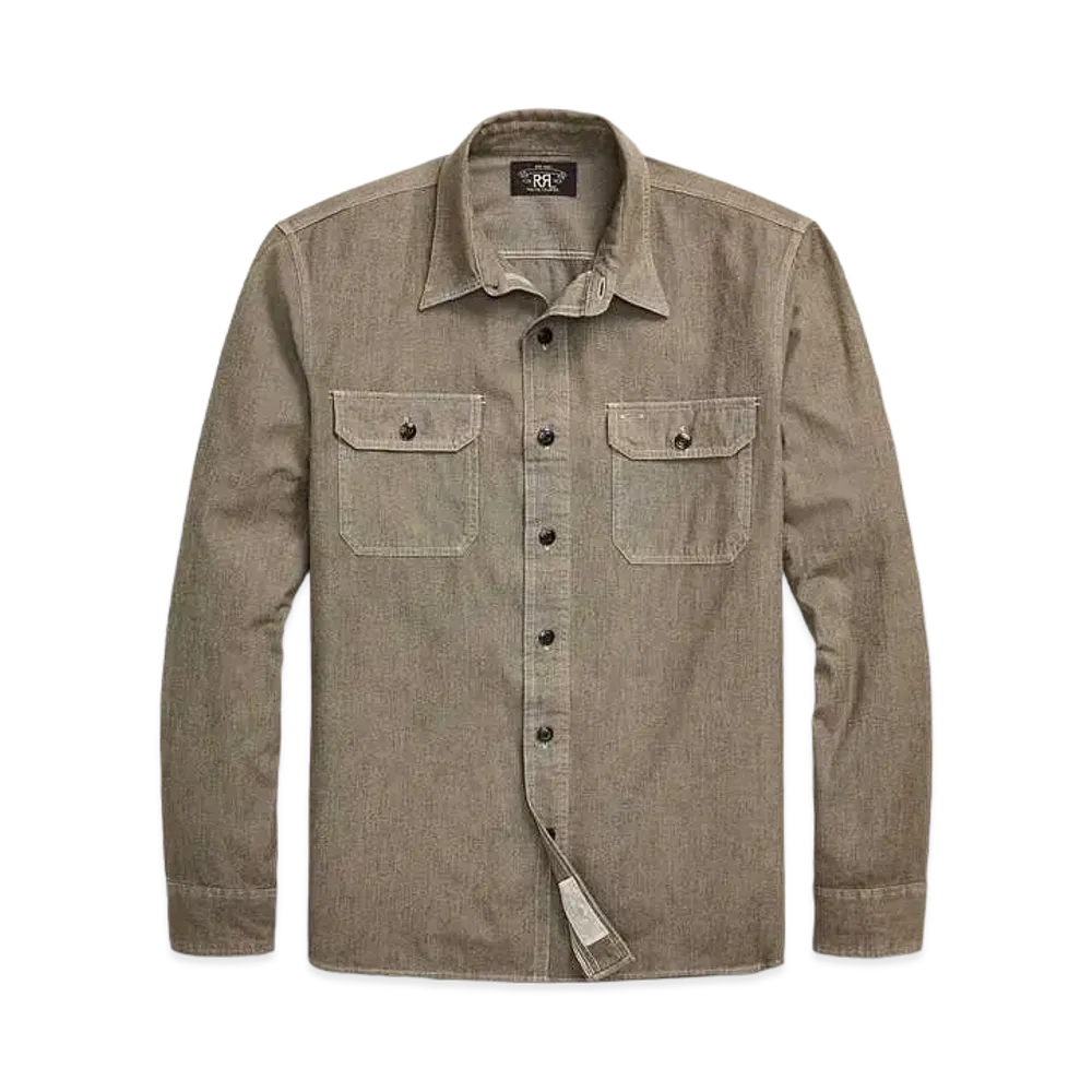 RRL Ralph Lauren Selvedge Jaspe Work Shirt "Gray"