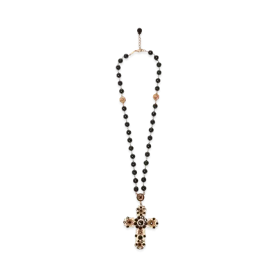 Dolce&Gabbana Necklace With Cross Pendant "Black/Gold"