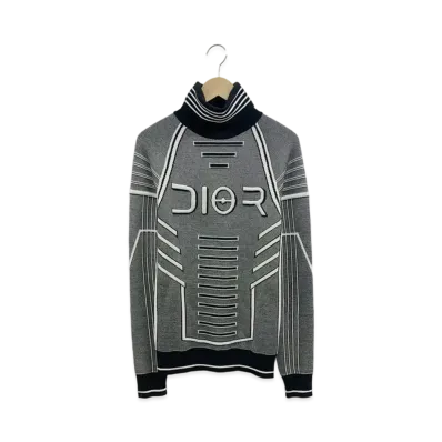 Dior x Hajime Sorayama Men's Technical Wool Turtleneck Sweater "Gray"