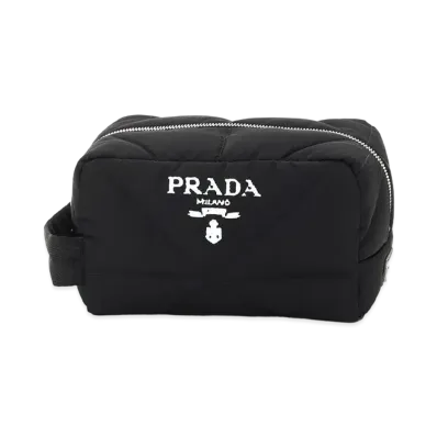 PRADA Re-Nylon x Leather Pouch "Black"
