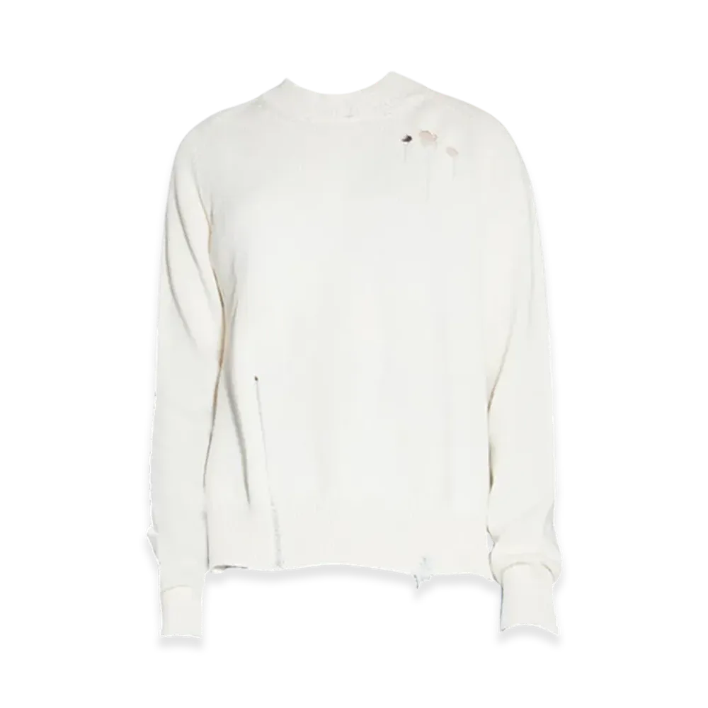 Maison Margiela Women's Distressed Sweater "Ivory"