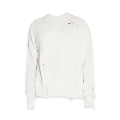 Maison Margiela Women's Distressed Sweater "Ivory"