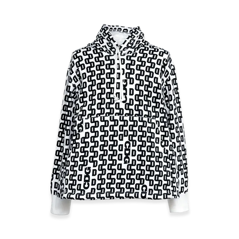 COMME des GARCONS CDG All Over Print Hoodie "White/Black"
