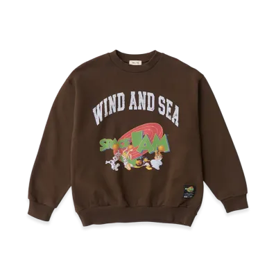 WIND AND SEA x SPACE JAM Crew Neck Sweatshirt "Brown"