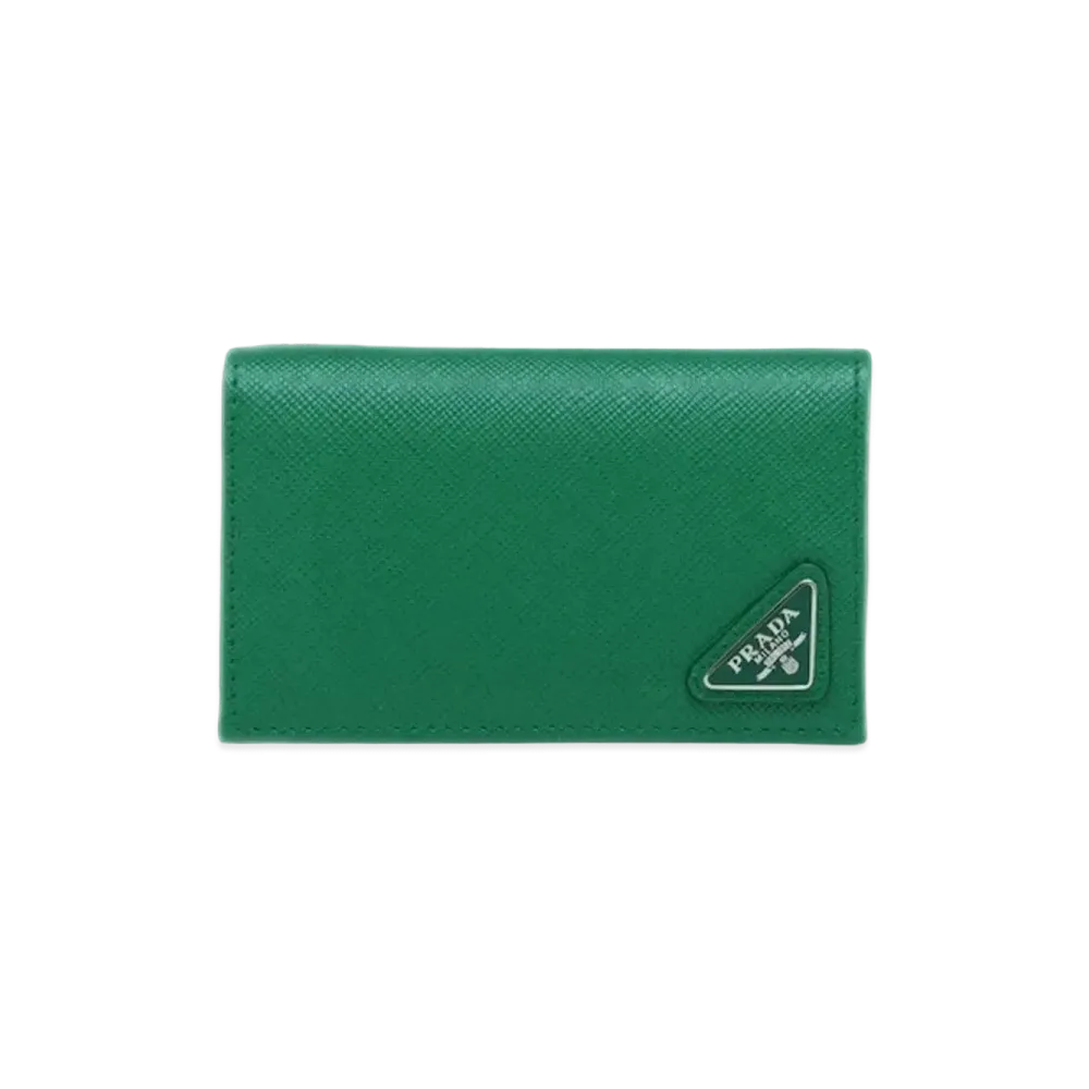 PRADA Saffiano Leather Card Holder "Green"