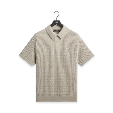 Kith Basket Weave Tilden Polo "Light Heather Grey"