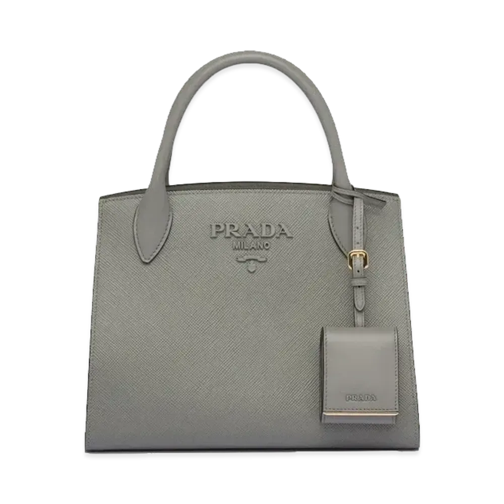 PRADA Monochrome Small Saffiano Bag "Slate Gray"