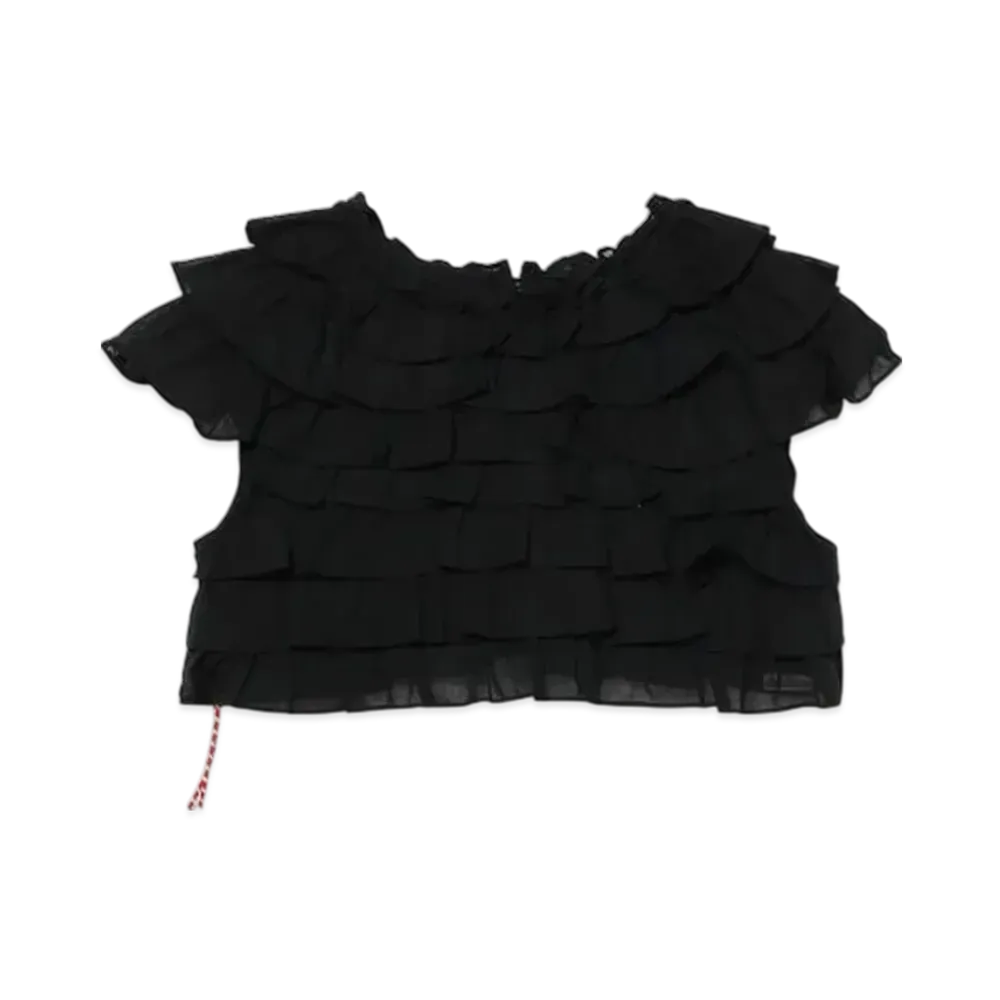 BEAMS Women Short Tiered Shirt "Black"