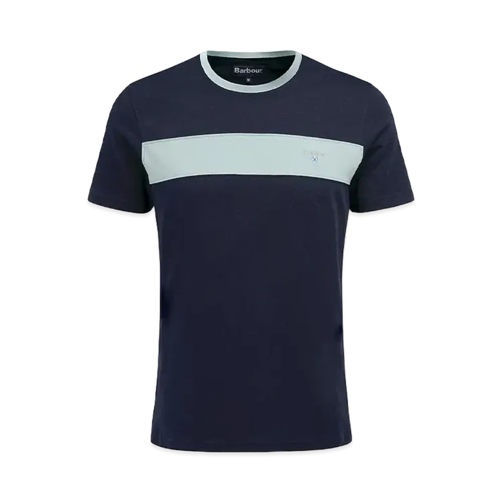 Barbour Steaford Panel Border Trim T-Shirt "Navy"