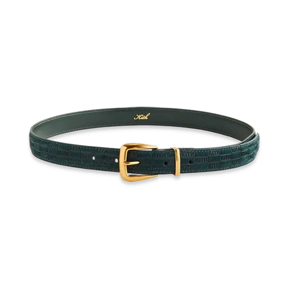 Kith Women's Monogram Debossed Suede Belt "Stadium"