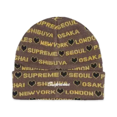 Supreme Hearts Beanie "Brown"
