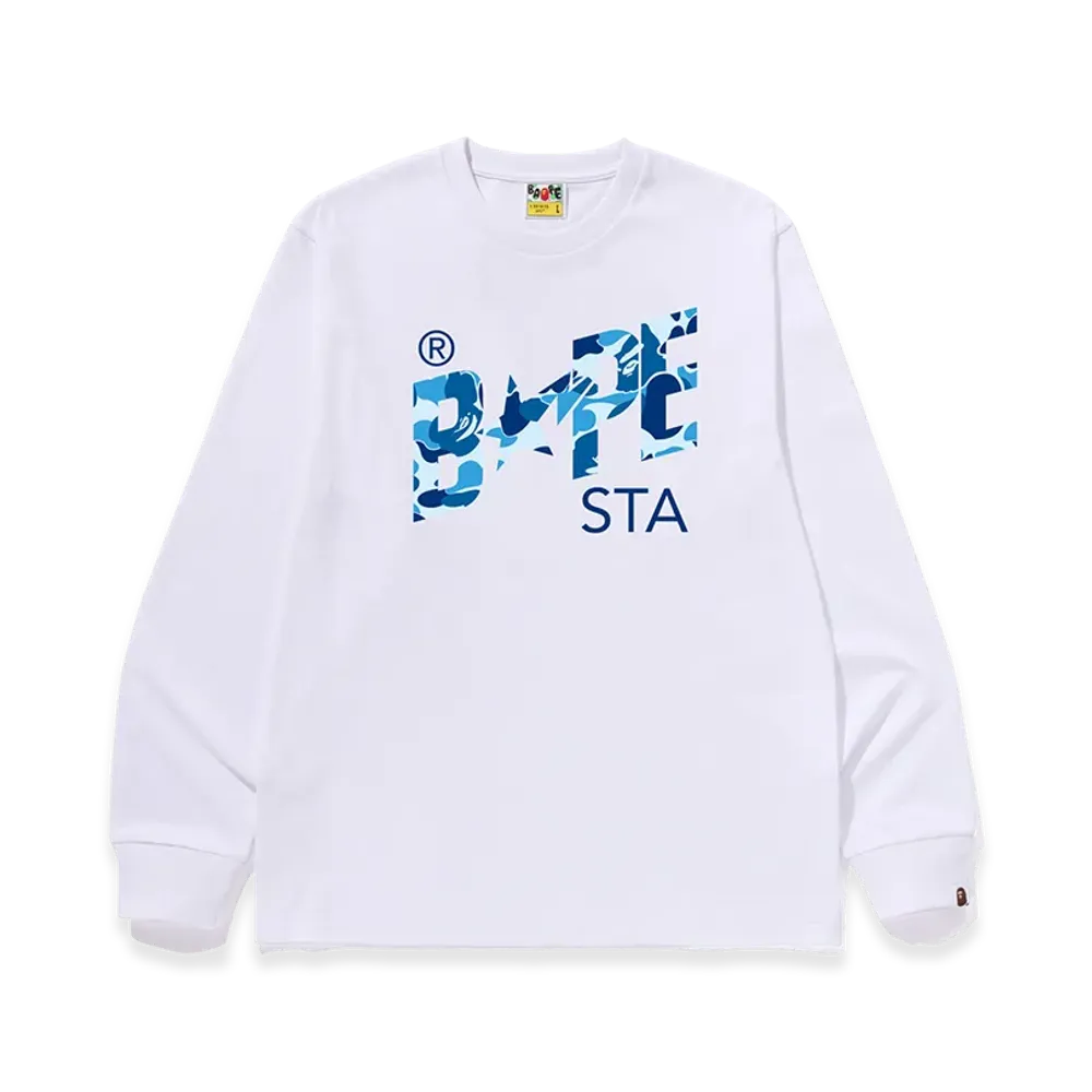 A BATHING APE ABC Camo Bape Sta LS Tee "White/Blue"