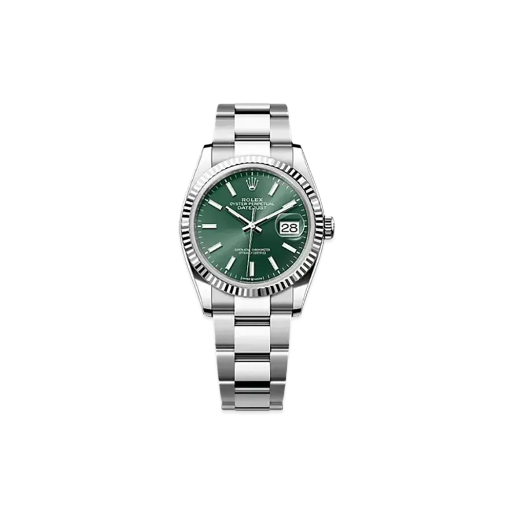 ROLEX Datejust 36 Oystersteel & White Gold "Green"