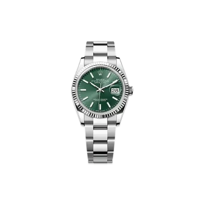 ROLEX Datejust 36 Oystersteel & White Gold "Green"