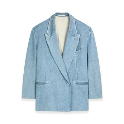DRIES VAN NOTEN Women's Oversized Denim Blazer "Light Blue"