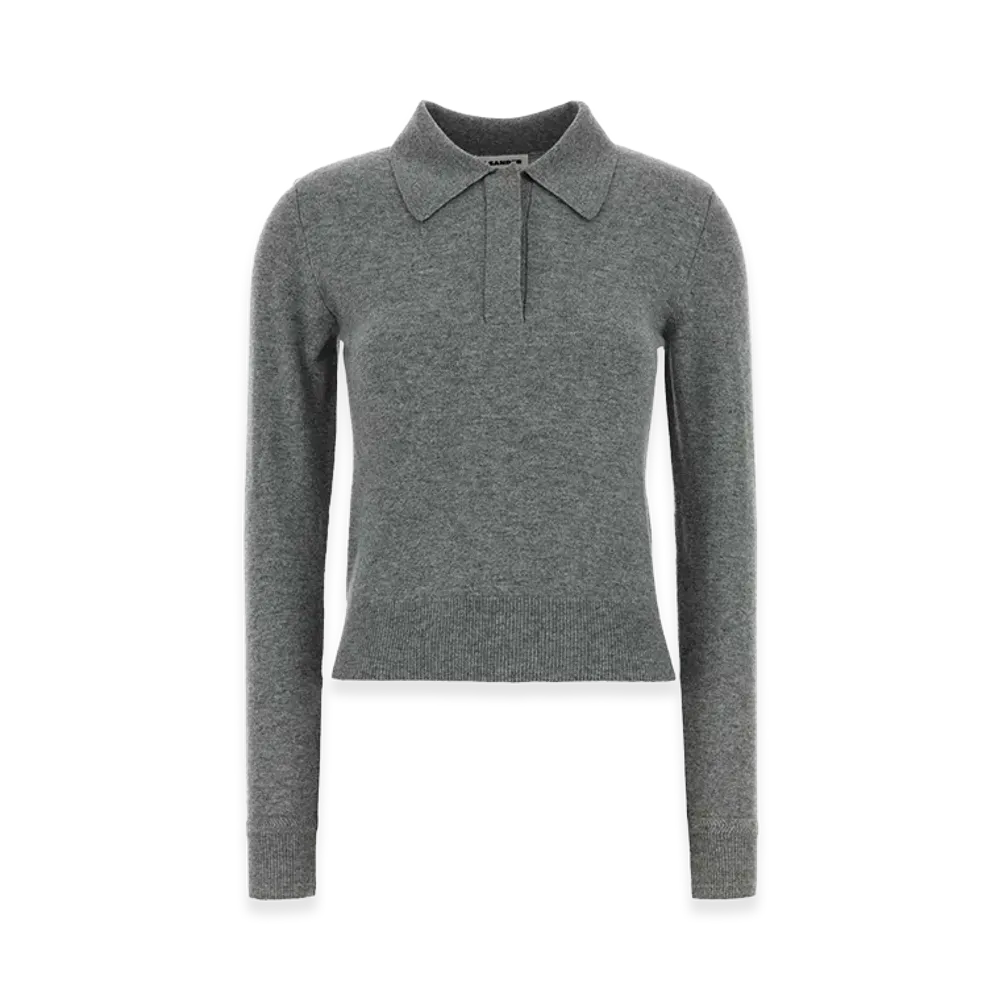 Jil Sander Women's Wool Polo Shirt "Grey"