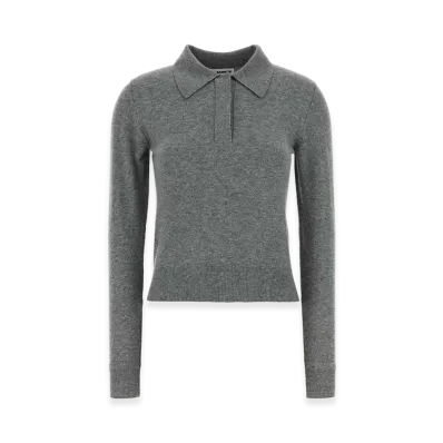 Jil Sander Women's Wool Polo Shirt "Grey"