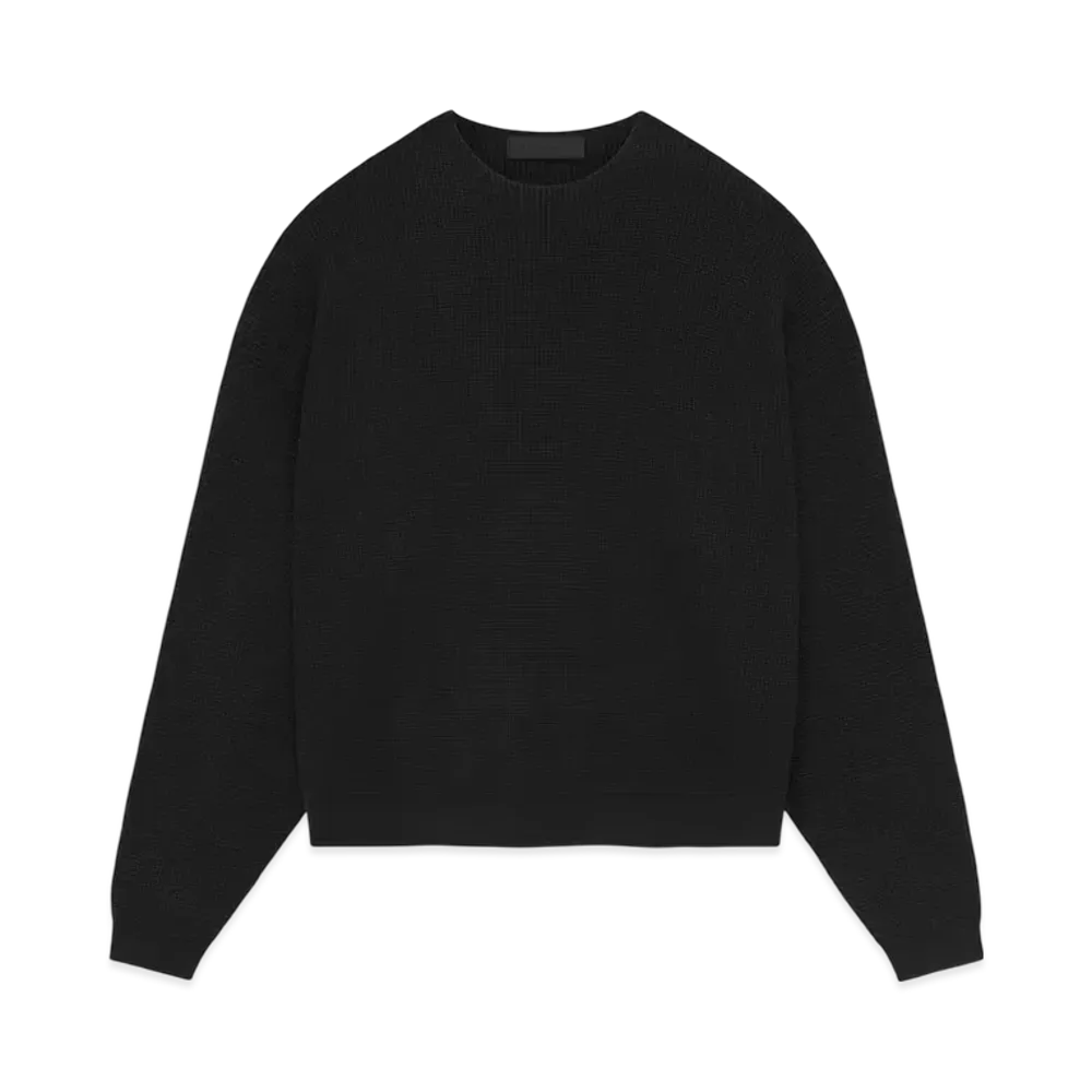 FEAR OF GOD Waffle Crewneck Sweater "Jet Black"