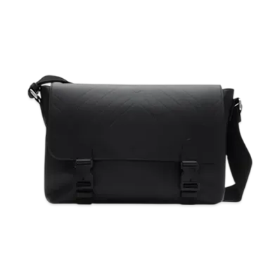 Burberry Embossed Check Buckle Messenger Bag "Black"