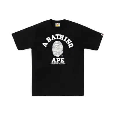 A BATHING APE Bape Store Harajuku Camo College Tee "Black"