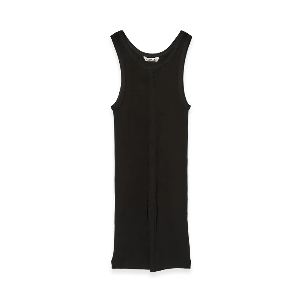 AURALEE Women's Organic Soft Rib Tank "Black"
