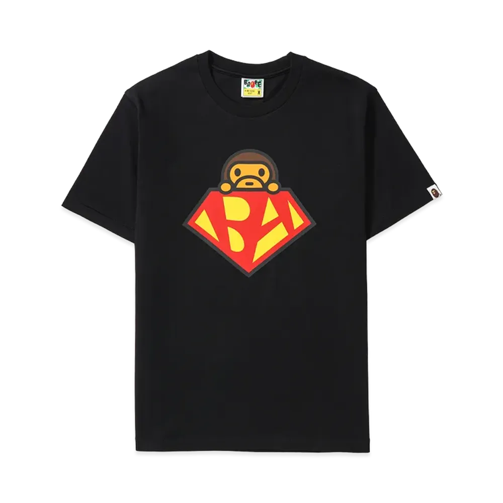 A BATHING APE Hero Baby Milo Tee "Black"