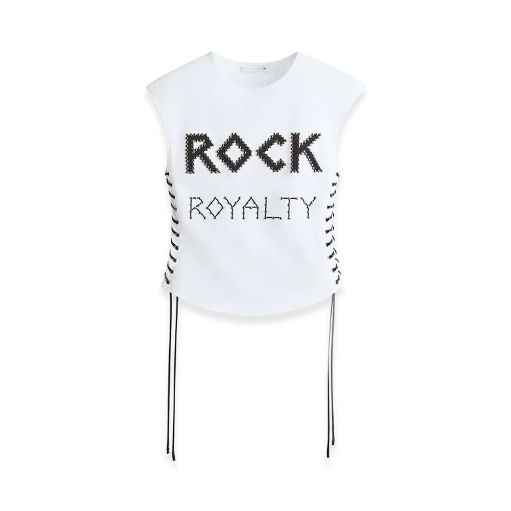 H&M x Stella McCartney Women's Lace-Up Studded Top "White"