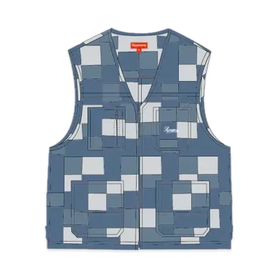 Supreme Patched Denim Vest "Blue"