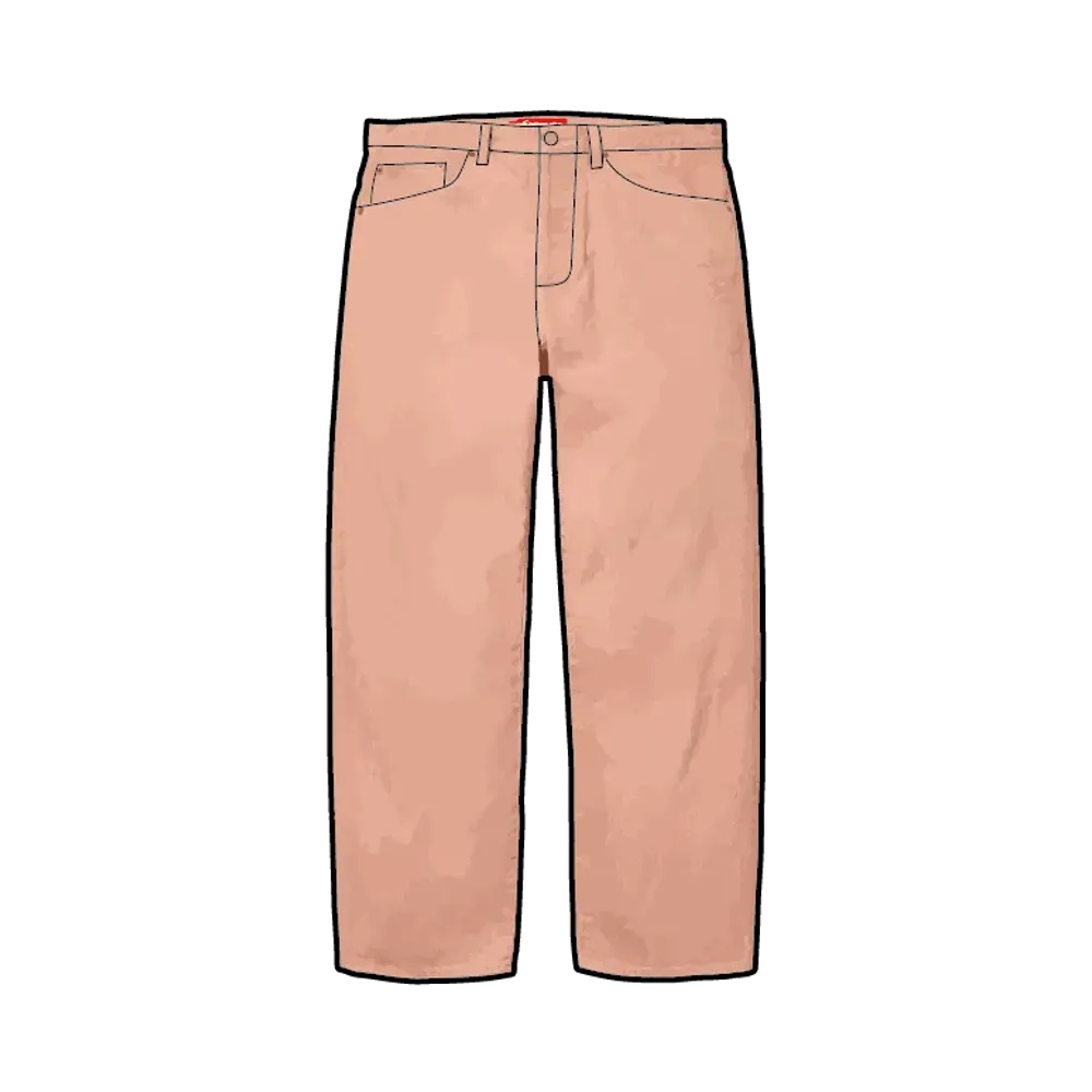 Supreme Distressed Loose Fit Selvedge Jean (25FW) "Washed Pink"