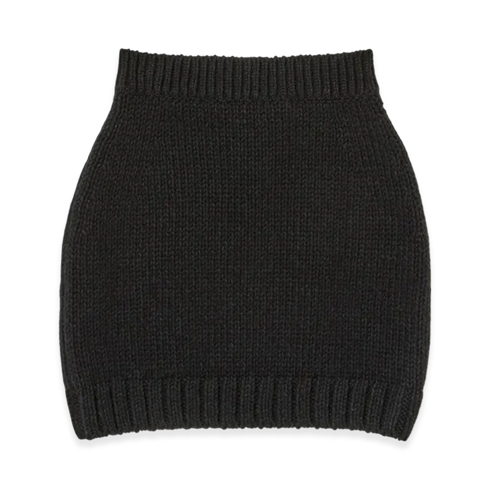 AURALEE Wool Cashmere Felted Knit Skirt "Black"