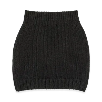 AURALEE Wool Cashmere Felted Knit Skirt "Black"