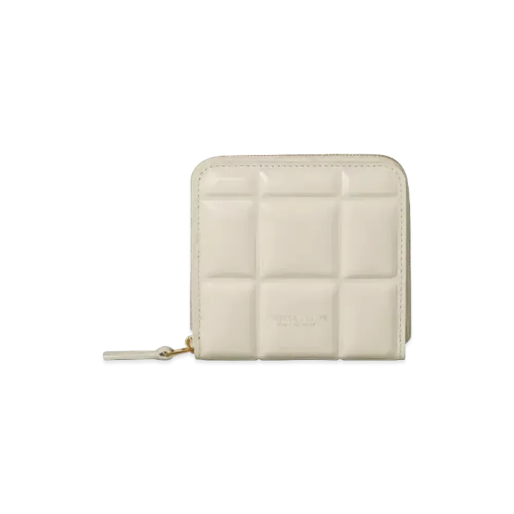 Bottega Veneta Padded Papercalf Mini Zip Around Wallet "Plaster"
