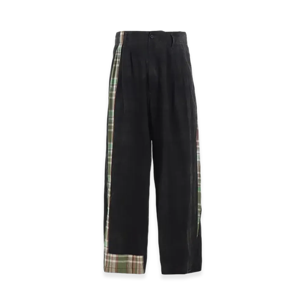 S'YTE Madras Check Pigment Print 3-Tuck Wide Pants "Green"