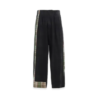 S'YTE Madras Check Pigment Print 3-Tuck Wide Pants "Green"
