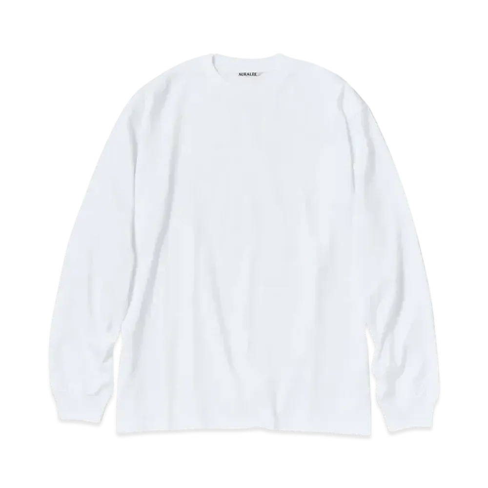 AURALEE Luster Plaiting L/S Tee "White"