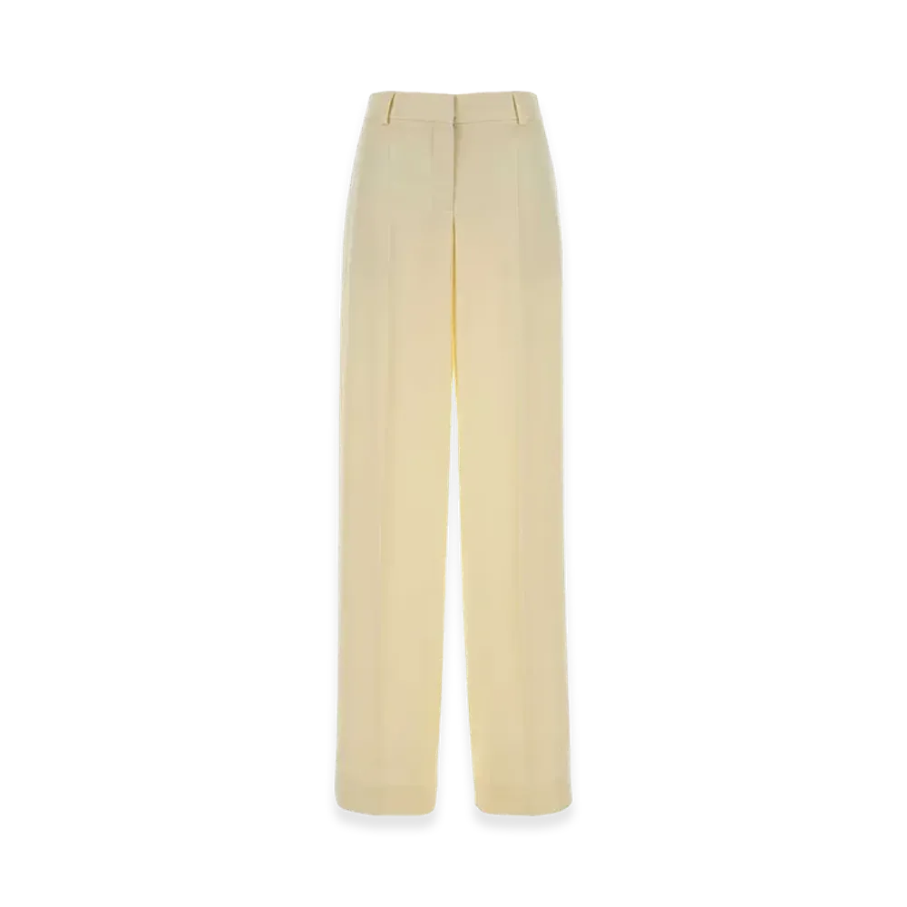 STELLA McCARTNEY Women's Pastel Satin Wide-Leg Pant "Yellow"