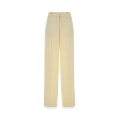 STELLA McCARTNEY Women's Pastel Satin Wide-Leg Pant "Yellow"