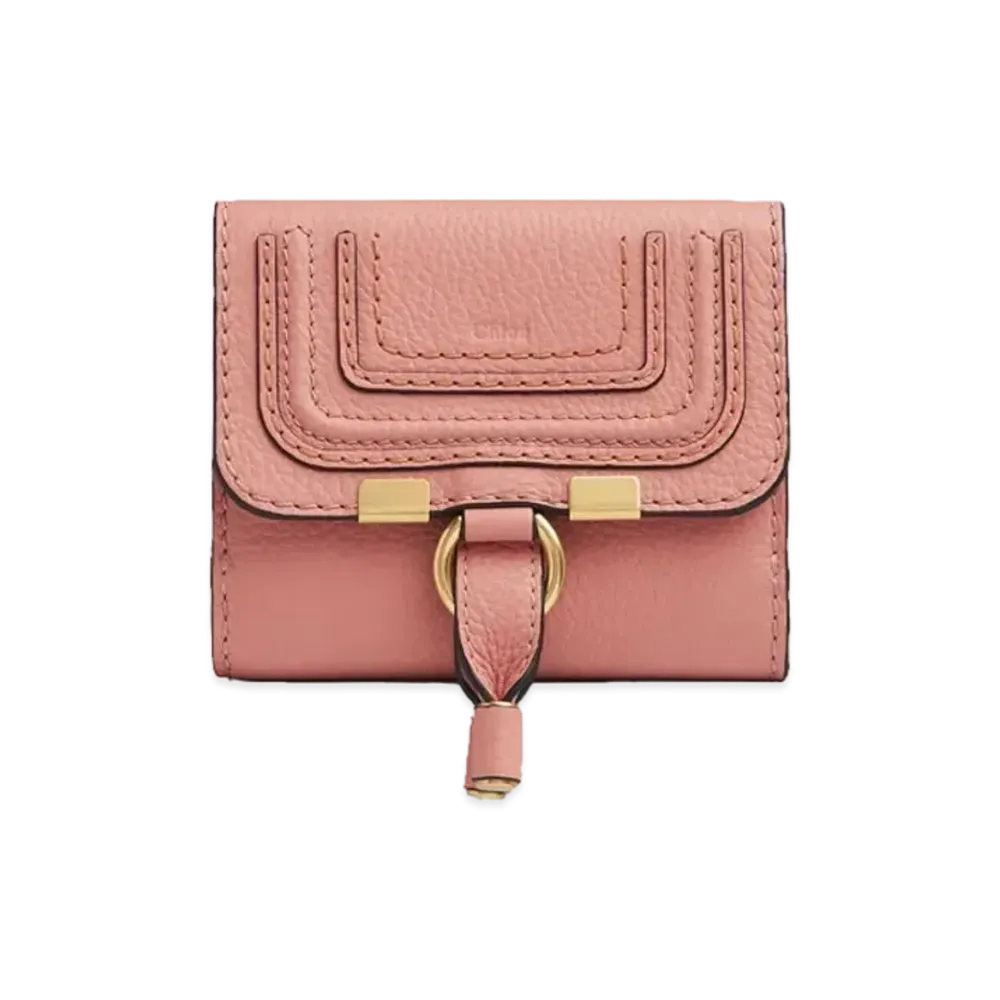 Chloe Women's Marcie Square Wallet For In Small Grain Calfskin "Sunny Coral"