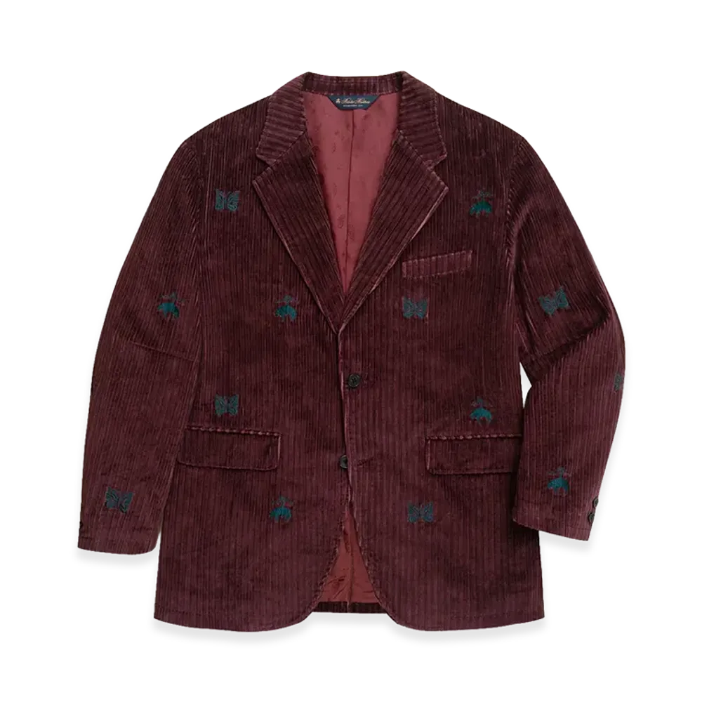 NEEDLES x Brooks Brothers Cotton Corduroy GF Papillon Relaxed Fit 3-Button Jacket "Bordeaux"