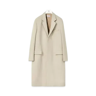 LOEWE Single Breasted Coat In Wool "Quartz"