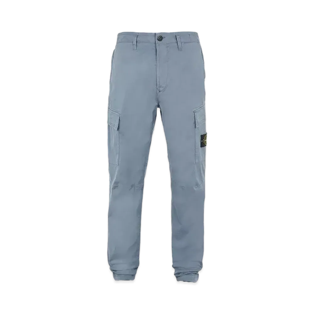 Stone Island 30510 STRETCH COTTON GABARDINE_REGULAR TAPERED FIT "Pastel Blue"